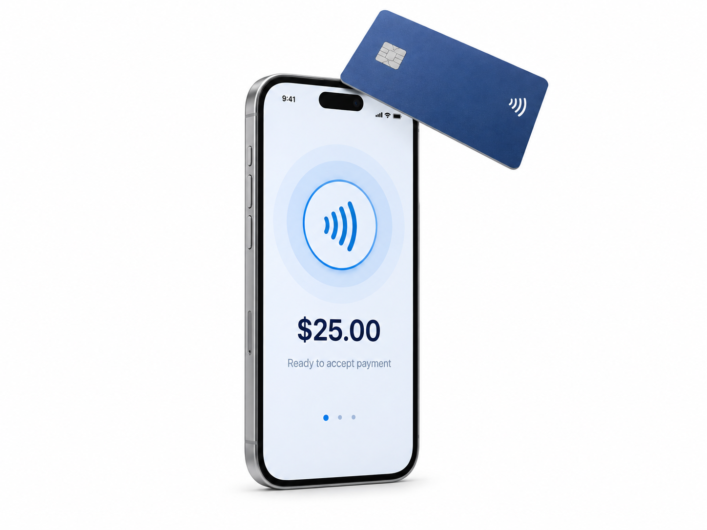 Smartphone accepting a contactless card payment